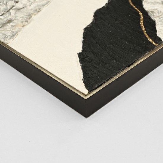 ΠΙΝΑΚΑΣ ΤΟΙΧΟΥ ABSTRACT ΜΕ ΚΟΡΝΙΖΑ ΜΠΕΖ-ΚΑΜΒΑΣ-ΧΕΙΡΟΠΟΙΗΤΟΣ 82x4.5x122Υεκ