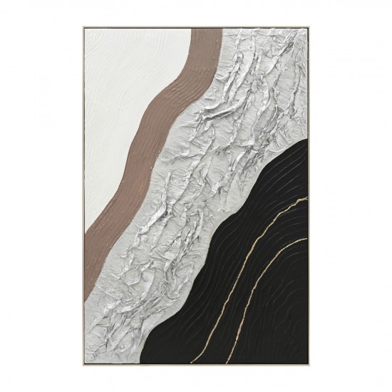 ΠΙΝΑΚΑΣ ΤΟΙΧΟΥ ABSTRACT ΜΕ ΚΟΡΝΙΖΑ ΜΠΕΖ-ΚΑΜΒΑΣ-ΧΕΙΡΟΠΟΙΗΤΟΣ 82x4.5x122Υεκ