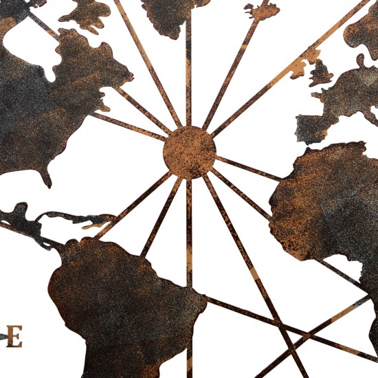 ΔΙΑΚΟΣΜΗΤΙΚΟ ΤΟΙΧΟΥ ΠΑΓΚΟΣΜΙΟΣ ΧΑΡΤΗΣ ΜΕΤΑΛΛΟ ΧΑΛΚΙΝΟ 120x0,1x60Υεκ.