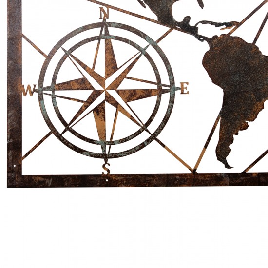 ΔΙΑΚΟΣΜΗΤΙΚΟ ΤΟΙΧΟΥ ΠΑΓΚΟΣΜΙΟΣ ΧΑΡΤΗΣ ΜΕΤΑΛΛΟ ΧΑΛΚΙΝΟ 120x0,1x60Υεκ.