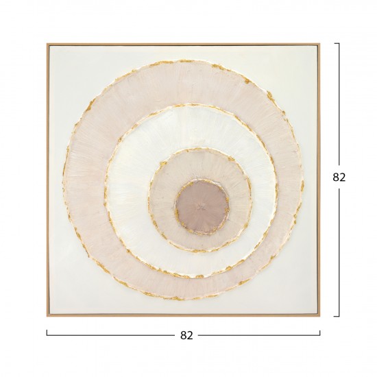 ΠΙΝΑΚΑΣ TOIXOY ΜΕ ΚΟΡΝΙΖΑ ΜΠΕΖ-ΚΑΜΒΑΣ ΚΥΚΛΟΙ 82x4,5x82Υεκ.