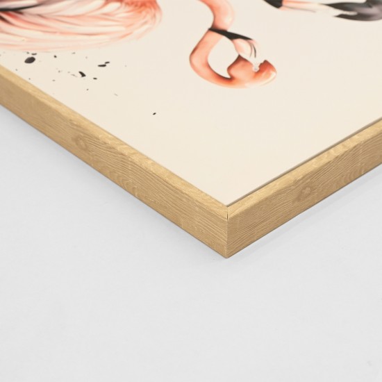 ΠΙΝΑΚΑΣ TOIXOY ΜΕ ΚΟΡΝΙΖΑ ΜΠΕΖ-ΚΑΜΒΑΣ ΕΚΤΥΠΩΣΗ 2 FLAMINGOS 52,5x2,8x72,5Υεκ.