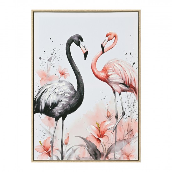 ΠΙΝΑΚΑΣ TOIXOY ΜΕ ΚΟΡΝΙΖΑ ΜΠΕΖ-ΚΑΜΒΑΣ ΕΚΤΥΠΩΣΗ 2 FLAMINGOS 52,5x2,8x72,5Υεκ.