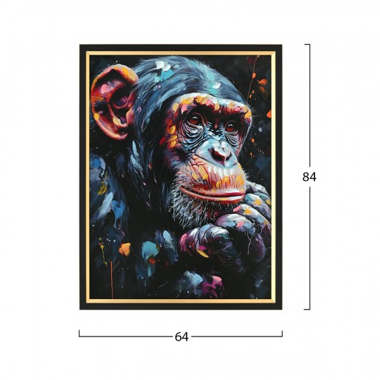 ΠΙΝΑΚΑΣ TOIXOY ΜΕ ΚΟΡΝΙΖΑ ΜΑΥΡΗ-ΚΑΜΒΑΣ ΕΚΤΥΠΩΣΗ ΠΙΘΗΚΟΣ 64x4,5x84Υεκ.