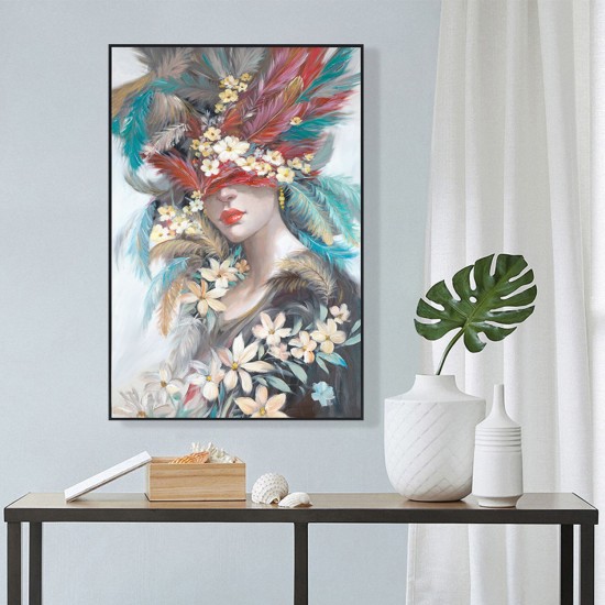 ΠΙΝΑΚΑΣ TOIXOY ΜΕ ΚΟΡΝΙΖΑ ΜΑΥΡΗ-ΚΑΜΒΑΣ ΕΚΤΥΠΩΣΗ ΓΥΝΑΙΚΕΙΟ ΠΡΟΣΩΠΟ 82x4,5x122Υεκ.