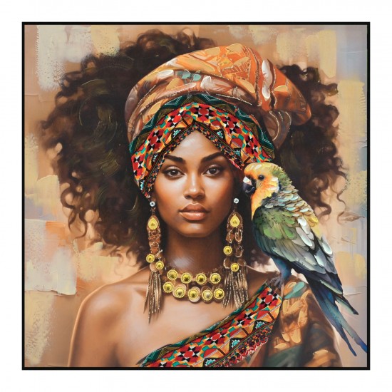 ΠΙΝΑΚΑΣ TOIXOY ΤΕΤΡΑΓΩΝΟΣ ΚΟΡΝΙΖΑ ΜΑΥΡΗ-ΚΑΜΒΑΣ ΕΚΤΥΠΩΣΗ ΓΥΝΑΙΚΕΙΑ ΦΙΓΟΥΡΑ 82x4,5x82Υεκ.