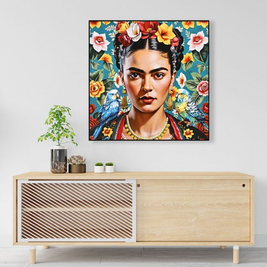 ΠΙΝΑΚΑΣ TOIXOY ΚΟΡΝΙΖΑ ΜΑΥΡΗ-ΚΑΜΒΑΣ ΕΚΤΥΠΩΣΗ ΓΥΝΑΙΚΕΙΑ ΦΙΓΟΥΡΑ & ΠΑΠΑΓΑΛΟΙ 82x4,5x82Υεκ.