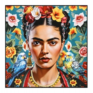 ΠΙΝΑΚΑΣ TOIXOY ΚΟΡΝΙΖΑ ΜΑΥΡΗ-ΚΑΜΒΑΣ ΕΚΤΥΠΩΣΗ ΓΥΝΑΙΚΕΙΑ ΦΙΓΟΥΡΑ & ΠΑΠΑΓΑΛΟΙ 82x4,5x82Υεκ.