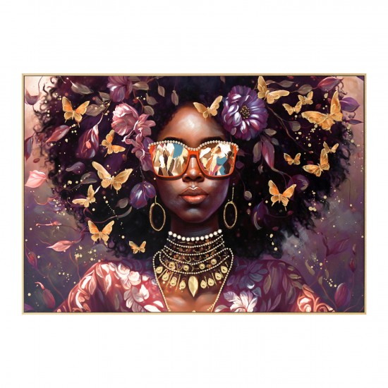 ΠΙΝΑΚΑΣ TOIXOY ΚΟΡΝΙΖΑ ΜΠΕΖ-ΚΑΜΒΑΣ ΕΚΤΥΠΩΣΗ ΓΥΝΑΙΚΕΙΟ ΠΡΟΣΩΠΟ 122x4,5x82Υεκ.