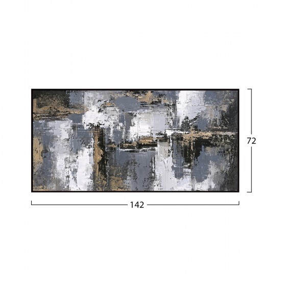 ΠΙΝΑΚΑΣ ΤΟΙΧΟΥ ABSTRACT ΜΕ ΚΟΡΝΙΖΑ ΜΑΥΡΗ-ΚΑΜΒΑΣ 142x4.5x72Υεκ