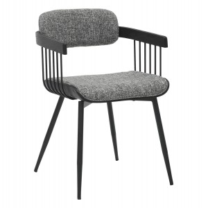 ΚΑΡΕΚΛΑ ΤΡΑΠΕΖΑΡΙΑΣ LANG ΜΕΤΑΛΛΙΚΑ ΠΟΔΙΑ ΜΑΥΡΑ-ΓΚΡΙ ΥΦΑΣΜΑ 52x52x76Υεκ