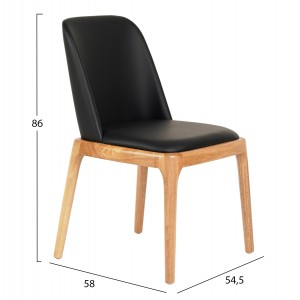 KΑΡΕΚΛΑ ΤΡΑΠΕΖΑΡΙΑΣ FURLAN RUBBERWOOD-ΜΑΥΡΟ PU 54,5x58x86Υεκ