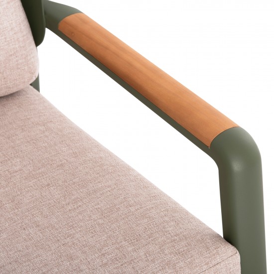 ΣΕΤ ΣΑΛΟΝΙ ΕΞ.ΧΩΡΟΥ 4ΤΜΧ ELARA ΠΡΑΣΙΝΟ ΑΛΟΥΜΙΝΙΟ-ΜΠΕΖ OLEFIN-TEAK ΦΥΣΙΚΟ