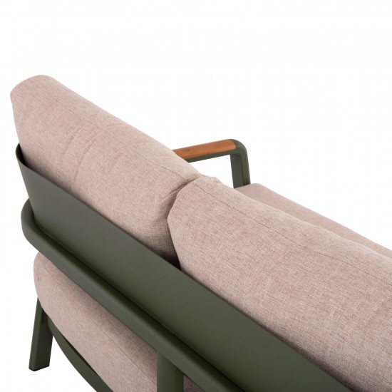 ΣΕΤ ΣΑΛΟΝΙ ΕΞ.ΧΩΡΟΥ 4ΤΜΧ ELARA ΠΡΑΣΙΝΟ ΑΛΟΥΜΙΝΙΟ-ΜΠΕΖ OLEFIN-TEAK ΦΥΣΙΚΟ