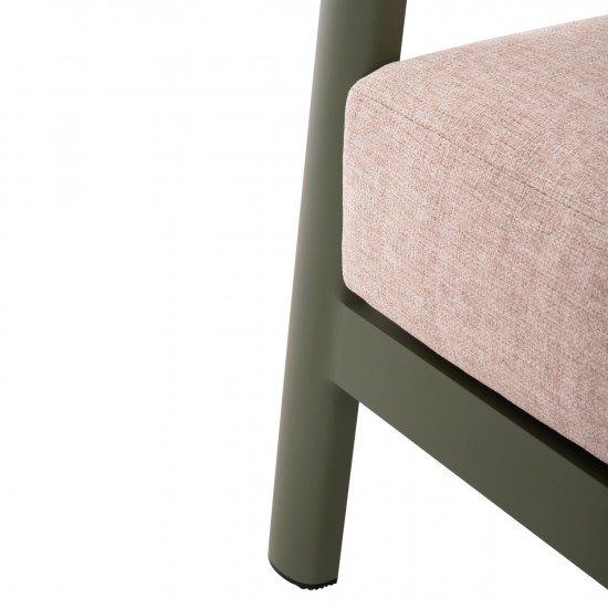 ΣΕΤ ΣΑΛΟΝΙ ΕΞ.ΧΩΡΟΥ 4ΤΜΧ ELARA ΠΡΑΣΙΝΟ ΑΛΟΥΜΙΝΙΟ-ΜΠΕΖ OLEFIN-TEAK ΦΥΣΙΚΟ