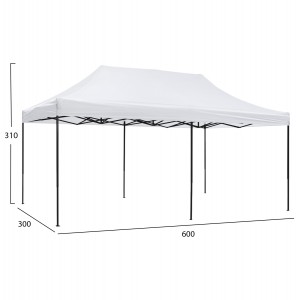 ΚΙΟΣΚΙ/GAZEBO MATTHEW ΠΤΥΣΣΟΜΕΝΟ ΣΚΕΛΕΤΟΣ ΜΕΤΑΛ.ΜΑΥΡΟΣ ΛΕΥΚΟ ΥΦΑΣΜΑ 3Χ6μ