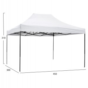 ΚΙΟΣΚΙ/GAZEBO MATTHEW ΠΤΥΣΣΟΜΕΝΟ ΣΚΕΛΕΤΟΣ ΜΕΤΑΛ.ΜΑΥΡΟΣ ΛΕΥΚΟ ΥΦΑΣΜΑ 3Χ4,5μ