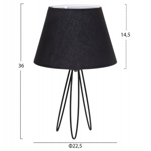 ΕΠΙΤΡΑΠΕΖΙΟ ΦΩΤΙΣΤΙΚΟ LIVO ΜΑΥΡΟ ΜΕ ΤΡΙΠΟΔΗ ΜΕΤΑΛΛΙΚΗ ΒΑΣΗ Φ22x36Υεκ.