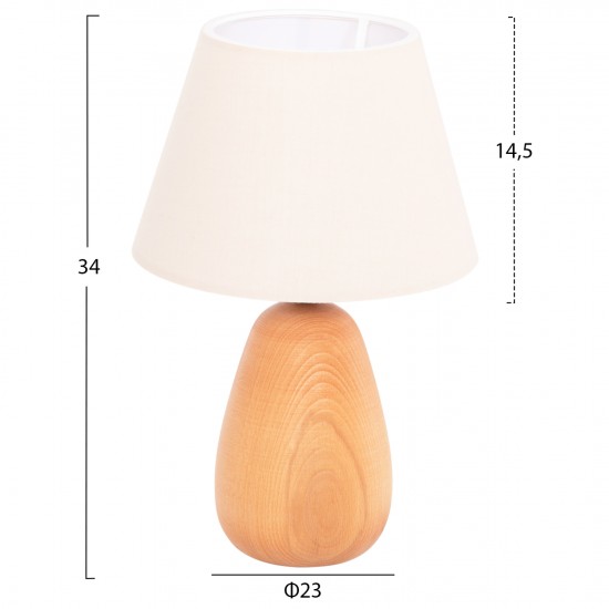 ΕΠΙΤΡΑΠΕΖΙΟ ΦΩΤΙΣΤΙΚΟ CONNI ΕΚΡΟΥ ΚΑΠΕΛΟ-ΞΥΛΙΝΗ ΒΑΣΗ Φ23x34Υεκ.