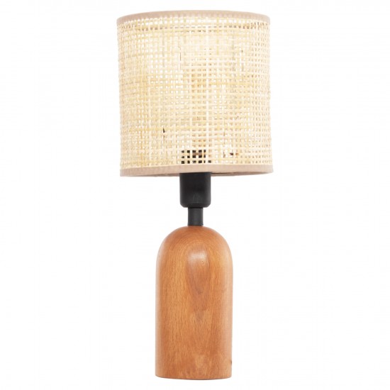 ΕΠΙΤΡΑΠΕΖΙΟ ΦΩΤΙΣΤΙΚΟ LYKTUR ΜΠΕΖ ΚΑΠΕΛΟ WICKER-ΞΥΛΙΝΗ ΒΑΣΗ Φ15,5x35,5Υεκ.