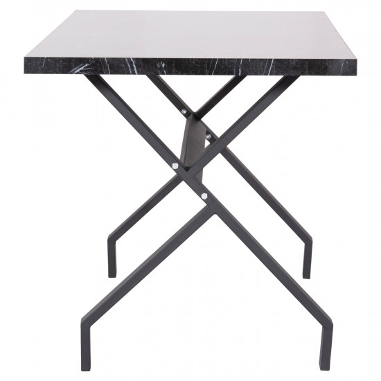 ΤΡΑΠΕΖΙ ΚΟΥΖΙΝΑΣ LANA ΜΕΛΑΜΙΝΗ ΜΑΥΡΟ ΜΑΡΜΑΡΟ-ΜΑΥΡΑ ΜΕΤΑΛ.ΠΟΔΙΑ 140x70x72.5Υεκ