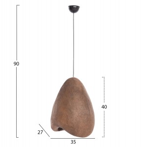 ΦΩΤΙΣΤΙΚΟ ΟΡΟΦΗΣ ΜΕ ΟΨΗ ΠΕΤΡΑΣ STONER (S) ΣΚΟΥΡΟ ΜΠΕΖ ΗΜΙΔΙΑΦΑΝΟ 35x27x40Υεκ.