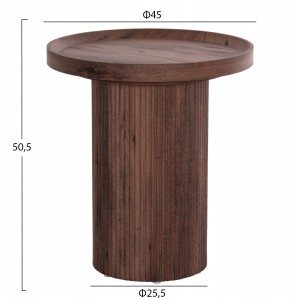 ΒΟΗΘΗΤΙΚΟ ΤΡΑΠΕΖΙ MARGON MDF ΣΕ ΣΚΟΥΡΟ ΚΑΦΕ ΞΥΛΟΥ Φ45x50,5Υεκ.