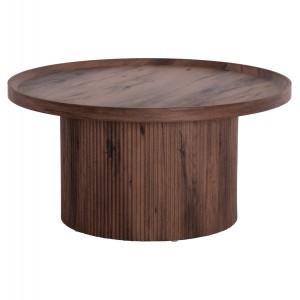 ΤΡΑΠΕΖΙ ΣΑΛΟΝΙΟΥ MARGON MDF ΣΕ ΣΚΟΥΡΟ ΚΑΦΕ ΞΥΛΟΥ Φ80x40,5Υεκ.