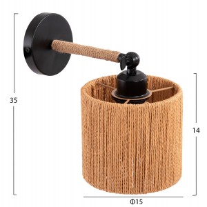 ΑΠΛΙΚΑ ΤΟΙΧΟΥ LANT ΜΕΤΑΛΛΙΚΗ ΒΑΣΗ-ΣΧΟΙΝΙ- [Ε27] 15x15x35-23Υεκ.