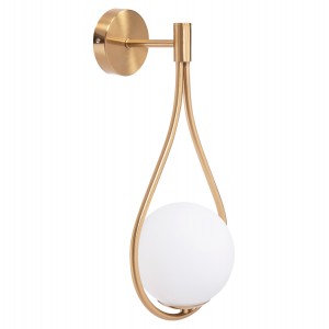 ΑΠΛΙΚΑ ΤΟΙΧΟΥ BAIS ΧΡΥΣΟ ΜΕ ΓΥΑΛΙΝΟ ΓΛΟΜΠΟ [Ε27] 21x21x44Υεκ.