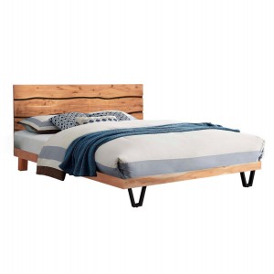 ΚΡΕΒΑΤΙ ALICIA ΜΕΤΑΛΛΟ-ΜΑΣΙΦ ΞΥΛΟ ΑΚΑΚΙΑΣ-ΑΝΟΙΧΤΟ ΦΥΣΙΚΟ-ΣΤΡΩΜΑ 160x200εκ