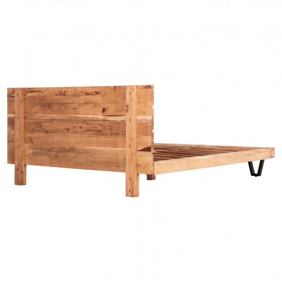 ΚΡΕΒΑΤΙ ALICIA ΜΕΤΑΛΛΟ-ΜΑΣΙΦ ΞΥΛΟ ΑΚΑΚΙΑΣ-ΑΝΟΙΧΤΟ ΦΥΣΙΚΟ-ΣΤΡΩΜΑ 160x200εκ