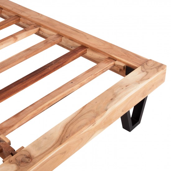 ΚΡΕΒΑΤΙ ALICIA ΜΕΤΑΛΛΟ-ΜΑΣΙΦ ΞΥΛΟ ΑΚΑΚΙΑΣ-ΑΝΟΙΧΤΟ ΦΥΣΙΚΟ-ΣΤΡΩΜΑ 160x200εκ