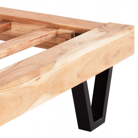 ΚΡΕΒΑΤΙ ALICIA ΜΕΤΑΛΛΟ-ΜΑΣΙΦ ΞΥΛΟ ΑΚΑΚΙΑΣ-ΑΝΟΙΧΤΟ ΦΥΣΙΚΟ-ΣΤΡΩΜΑ 160x200εκ