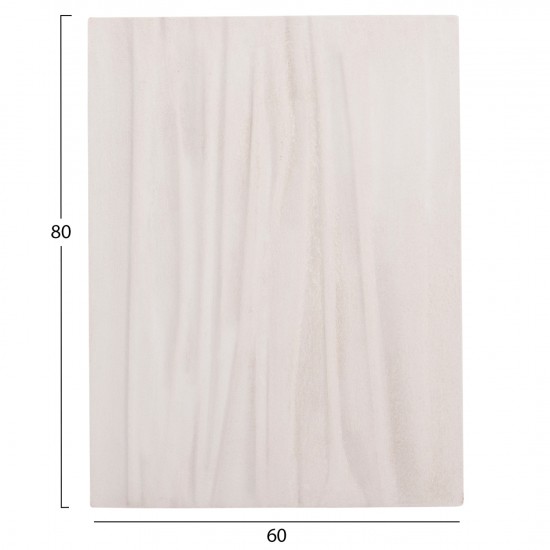 ΠΙΝΑΚΑΣ ΟΡΘΟΓΩΝΙΟΣ ΣΕΙΡΑ SANTORINI MDF ΣΕ ΥΠΟΛΕΥΚΟ ΧΡΩΜΑ 60x4(πάχος)x80Υεκ.