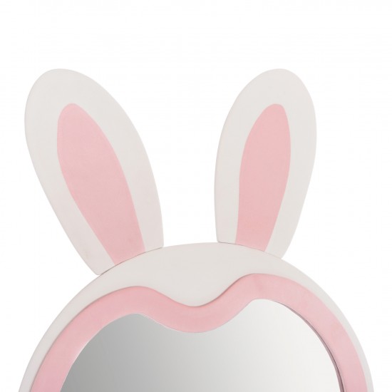 ΠΑΙΔΙΚΟΣ ΚΑΘΡΕΦΤΗΣ ΔΑΠΕΔΟΥ BUNNY MDF ΡΟΖ & ΛΕΥΚΟ-ΜΑΥΡΟ STAND 80x162Υεκ.