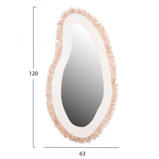 ΚΑΘΡΕΠΤΗΣ ΤΟΙΧΟΥ ΣΕΙΡΑ SANTORINI MDF ΥΠΟΛΕΥΚΟ-ΔΙΑΚΟΣΜΗΣΗ ΣΕ ΜΠΕΖ 63x1,8x120Υεκ.