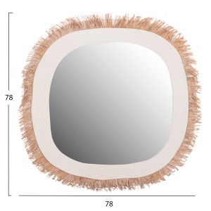 ΚΑΘΡΕΠΤΗΣ ΤΟΙΧΟΥ ΣΕΙΡΑ SANTORINI MDF ΥΠΟΛΕΥΚΟ-ΔΙΑΚΟΣΜΗΣΗ ΣΕ ΜΠΕΖ 78x1,8x78Υεκ.