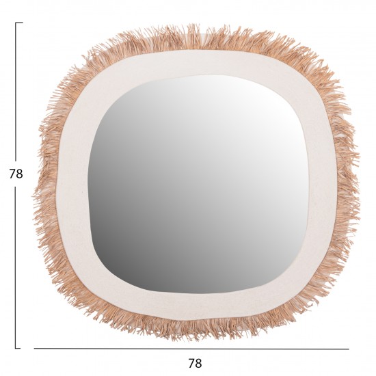 ΚΑΘΡΕΠΤΗΣ ΤΟΙΧΟΥ ΣΕΙΡΑ SANTORINI MDF ΥΠΟΛΕΥΚΟ-ΔΙΑΚΟΣΜΗΣΗ ΣΕ ΜΠΕΖ 78x1,8x78Υεκ.
