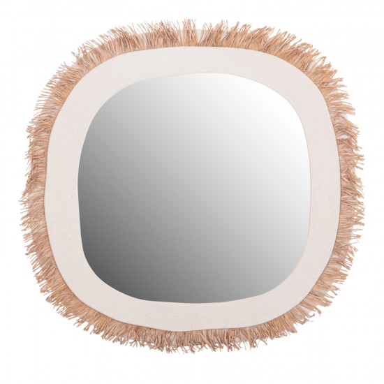 ΚΑΘΡΕΠΤΗΣ ΤΟΙΧΟΥ ΣΕΙΡΑ SANTORINI MDF ΥΠΟΛΕΥΚΟ-ΔΙΑΚΟΣΜΗΣΗ ΣΕ ΜΠΕΖ 78x1,8x78Υεκ.