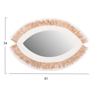 ΚΑΘΡΕΠΤΗΣ ΤΟΙΧΟΥ ΣΕΙΡΑ SANTORINI MDF ΥΠΟΛΕΥΚΟ-ΔΙΑΚΟΣΜΗΣΗ ΣΕ ΜΠΕΖ 81x1,8x54Υεκ.