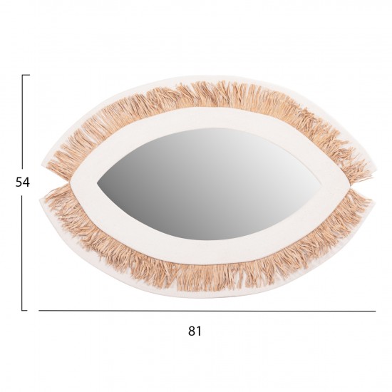ΚΑΘΡΕΠΤΗΣ ΤΟΙΧΟΥ ΣΕΙΡΑ SANTORINI MDF ΥΠΟΛΕΥΚΟ-ΔΙΑΚΟΣΜΗΣΗ ΣΕ ΜΠΕΖ 81x1,8x54Υεκ.