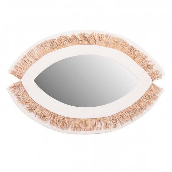 ΚΑΘΡΕΠΤΗΣ ΤΟΙΧΟΥ ΣΕΙΡΑ SANTORINI MDF ΥΠΟΛΕΥΚΟ-ΔΙΑΚΟΣΜΗΣΗ ΣΕ ΜΠΕΖ 81x1,8x54Υεκ.