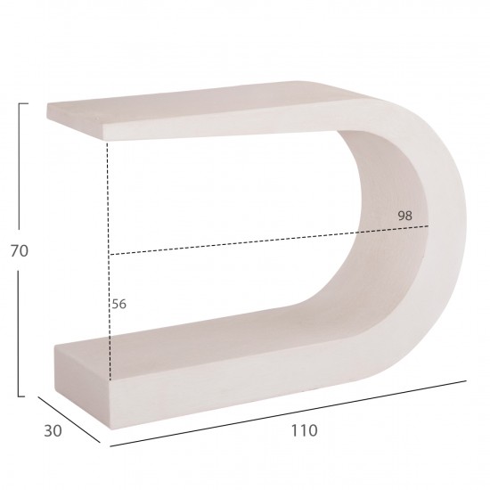 ΚΟΝΣΟΛΑ ΣΕΙΡΑ SANTORINI MDF ΣΕ ΥΠΟΛΕΥΚΟ ΧΡΩΜΑ 110x30x70Υεκ.
