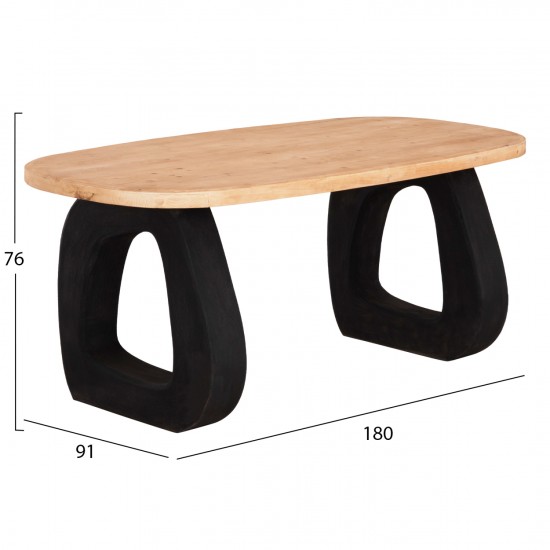 ΤΡΑΠΕΖΙ ΤΡΑΠΕΖΑΡΙΑΣ ΣΕΙΡΑ SANTORINI TOP ΞΥΛΟ ΕΛΑΤΟΥ-ΠΟΔΙΑ ΠΟΛΥΡΗΤΙΝΗΣ 180x91x76Υεκ