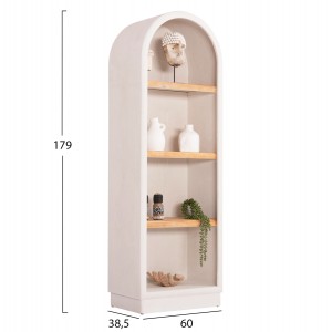 ΡΑΦΙΕΡΑ ΣΕΙΡΑ SANTORINI MDF ΥΠΟΛΕΥΚΟ-ΡΑΦΙΑ ΞΥΛΟ ΕΛΑΤΟΥ ΦΥΣΙΚΟ 60x38,5x179Υεκ.