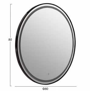 ΚΑΘΡΕΠΤΗΣ ΤΟΙΧΟΥ ΣΤΡΟΓΓΥΛΟΣ ROUNDER ΑΛΟΥΜΙΝΙΟ ΣΕ ΜΑΥΡΟ-ΦΩΤΙΣΜΟΣ LED Φ80εκ.