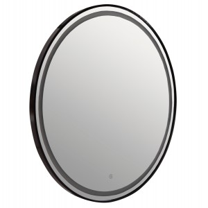 ΚΑΘΡΕΠΤΗΣ ΤΟΙΧΟΥ ΣΤΡΟΓΓΥΛΟΣ ROUNDER ΑΛΟΥΜΙΝΙΟ ΣΕ ΜΑΥΡΟ-ΦΩΤΙΣΜΟΣ LED Φ80εκ.