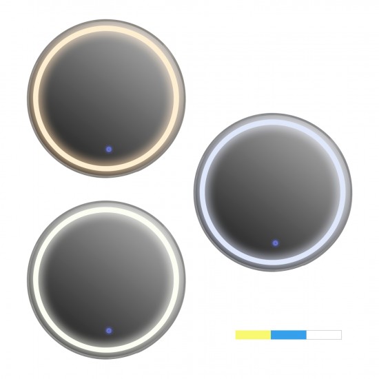 ΚΑΘΡΕΠΤΗΣ ΤΟΙΧΟΥ ΣΤΡΟΓΓΥΛΟΣ ROUNDER ΑΛΟΥΜΙΝΙΟ ΣΕ ΑΣΗΜΙ-ΦΩΤΙΣΜΟΣ LED Φ80εκ.