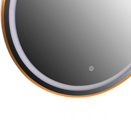 ΚΑΘΡΕΠΤΗΣ ΤΟΙΧΟΥ ΣΤΡΟΓΓΥΛΟΣ ROUNDER ΑΛΟΥΜΙΝΙΟ ΣΕ ΧΡΥΣΟ-ΦΩΤΙΣΜΟΣ LED Φ80εκ.